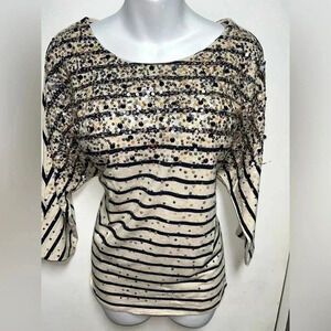 Coldwater Creek sequins & stripes top